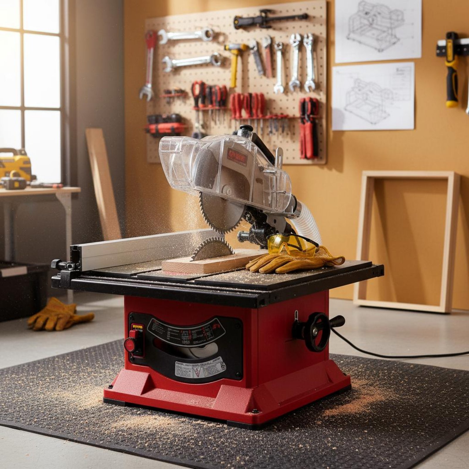 Power Tools Safety - Tafelzaag Stofkap Transparant Helder Zaagbladafdekking Stofkapbescherming