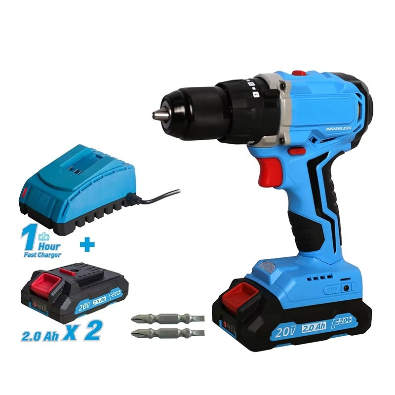 Power Tools Cordless - 20V Akkuboormachine Set met Borstelloze Motor,