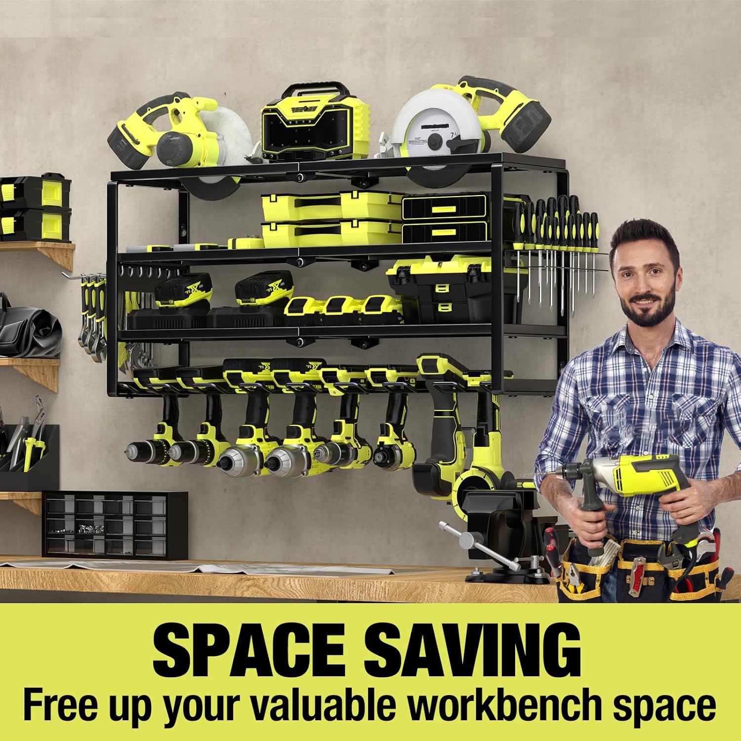 4-laags wandmontage gereedscha - Power Tools Storage recensie en prijs